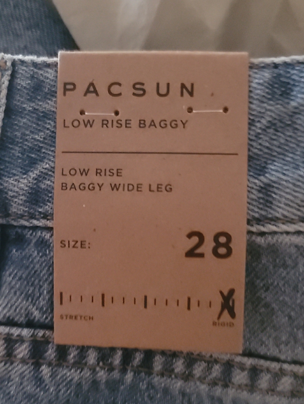 NWT Pacsun Low Rise Baggy Jeans In Astrid Size 28 - Picture 7 of 7